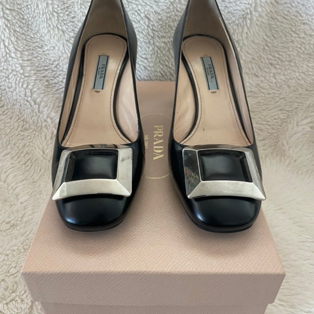 Prada Calzature Donna Spazzolato Nero Size 39